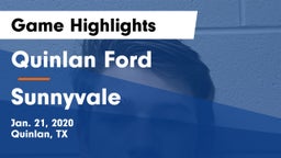 Quinlan Ford  vs Sunnyvale  Game Highlights - Jan. 21, 2020