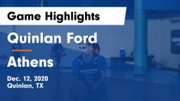 Quinlan Ford  vs Athens Game Highlights - Dec. 12, 2020