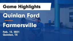 Quinlan Ford  vs Farmersville  Game Highlights - Feb. 12, 2021