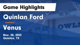Quinlan Ford  vs Venus  Game Highlights - Nov. 28, 2023