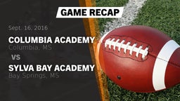 Recap: Columbia Academy  vs. Sylva Bay Academy  2016