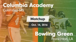 Matchup: Columbia Academy vs. Bowling Green  2016