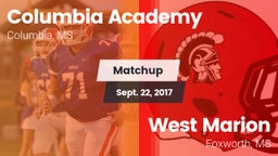 Matchup: Columbia Academy vs. West Marion  2017