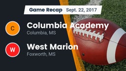 Recap: Columbia Academy  vs. West Marion  2017