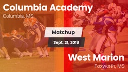 Matchup: Columbia Academy vs. West Marion  2018