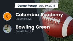 Recap: Columbia Academy  vs. Bowling Green  2018