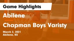 Abilene  vs Chapman Boys Varisty Game Highlights - March 2, 2021