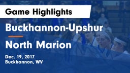 Buckhannon-Upshur  vs North Marion  Game Highlights - Dec. 19, 2017