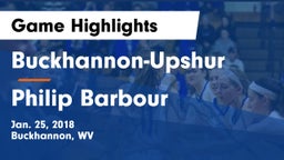 Buckhannon-Upshur  vs Philip Barbour  Game Highlights - Jan. 25, 2018