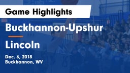 Buckhannon-Upshur  vs Lincoln  Game Highlights - Dec. 6, 2018
