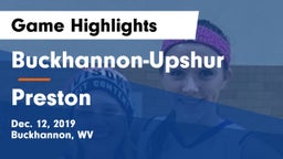 Buckhannon-Upshur  vs Preston  Game Highlights - Dec. 12, 2019