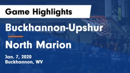 Buckhannon-Upshur  vs North Marion  Game Highlights - Jan. 7, 2020