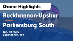 Buckhannon-Upshur  vs Parkersburg South Game Highlights - Jan. 18, 2020