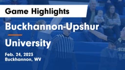 Buckhannon-Upshur  vs University  Game Highlights - Feb. 24, 2023