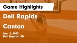 Dell Rapids  vs Canton  Game Highlights - Jan. 5, 2023