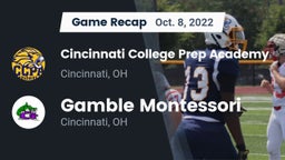 Recap: Cincinnati College Prep Academy  vs. Gamble Montessori  2022
