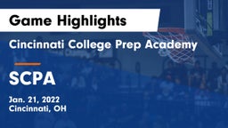 Cincinnati College Prep Academy  vs SCPA Game Highlights - Jan. 21, 2022