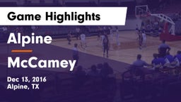 Alpine  vs McCamey  Game Highlights - Dec 13, 2016