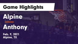 Alpine  vs Anthony  Game Highlights - Feb. 9, 2021
