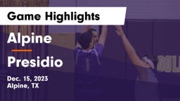 Alpine  vs Presidio  Game Highlights - Dec. 15, 2023