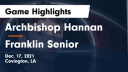 Archbishop Hannan  vs Franklin Senior  Game Highlights - Dec. 17, 2021