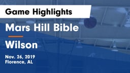 Mars Hill Bible  vs Wilson  Game Highlights - Nov. 26, 2019