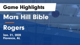 Mars Hill Bible  vs Rogers Game Highlights - Jan. 21, 2020