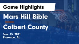 Mars Hill Bible  vs Colbert County  Game Highlights - Jan. 13, 2021
