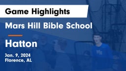 Mars Hill Bible School vs Hatton  Game Highlights - Jan. 9, 2024