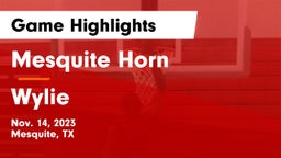 Mesquite Horn  vs Wylie  Game Highlights - Nov. 14, 2023