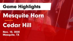 Mesquite Horn  vs Cedar Hill  Game Highlights - Nov. 10, 2020
