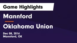 Mannford  vs Oklahoma Union  Game Highlights - Dec 08, 2016