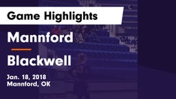 Mannford  vs Blackwell Game Highlights - Jan. 18, 2018