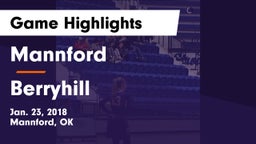 Mannford  vs Berryhill Game Highlights - Jan. 23, 2018