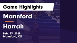 Mannford  vs Harrah Game Highlights - Feb. 23, 2018