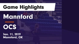 Mannford  vs OCS Game Highlights - Jan. 11, 2019