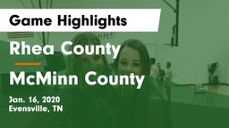 Rhea County  vs McMinn County  Game Highlights - Jan. 16, 2020