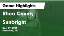 Rhea County  vs Sunbright  Game Highlights - Dec. 29, 2023