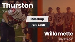Matchup: Thurston  vs. Willamette  2018