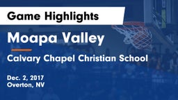 Moapa Valley  vs Calvary Chapel Christian School Game Highlights - Dec. 2, 2017