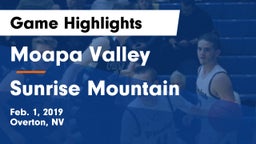 Moapa Valley  vs Sunrise Mountain  Game Highlights - Feb. 1, 2019