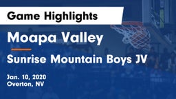 Moapa Valley  vs Sunrise Mountain Boys JV Game Highlights - Jan. 10, 2020