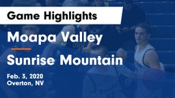 Moapa Valley  vs Sunrise Mountain  Game Highlights - Feb. 3, 2020