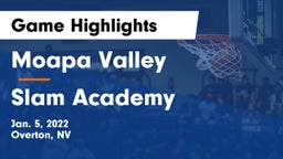 Moapa Valley  vs Slam Academy Game Highlights - Jan. 5, 2022