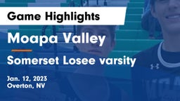Moapa Valley  vs Somerset Losee varsity Game Highlights - Jan. 12, 2023