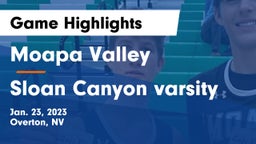 Moapa Valley  vs Sloan Canyon varsity Game Highlights - Jan. 23, 2023