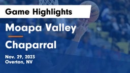 Moapa Valley  vs Chaparral  Game Highlights - Nov. 29, 2023