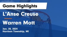 L'Anse Creuse  vs Warren Mott  Game Highlights - Jan. 28, 2024