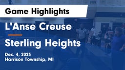 L'Anse Creuse  vs Sterling Heights  Game Highlights - Dec. 4, 2023