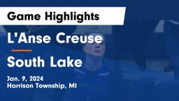 L'Anse Creuse  vs South Lake Game Highlights - Jan. 9, 2024